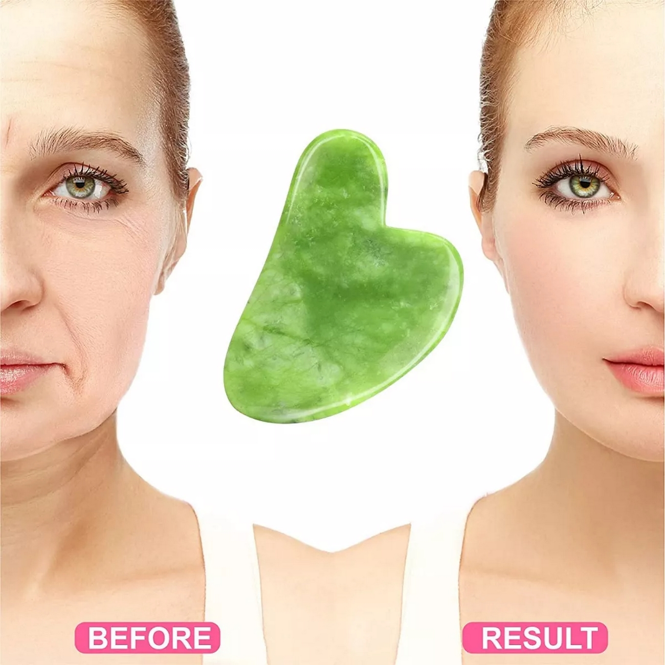 Gua Sha Corazon Jade Masajeador Facial